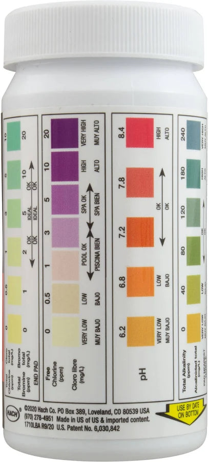 HACH AQUACHEK PRO 5 WAY TEST STRIPS 100CT